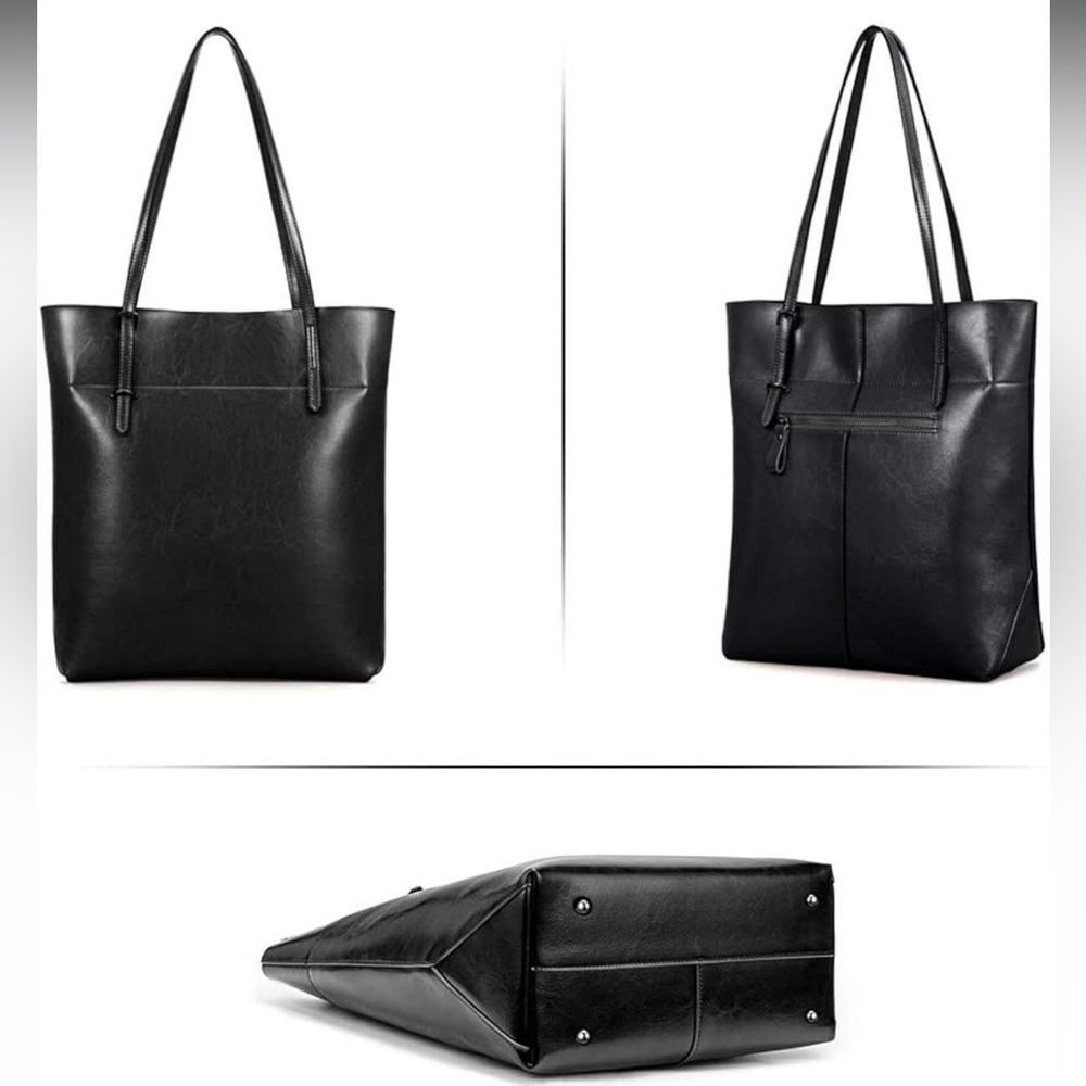 Kattee Leather Tote - Black
